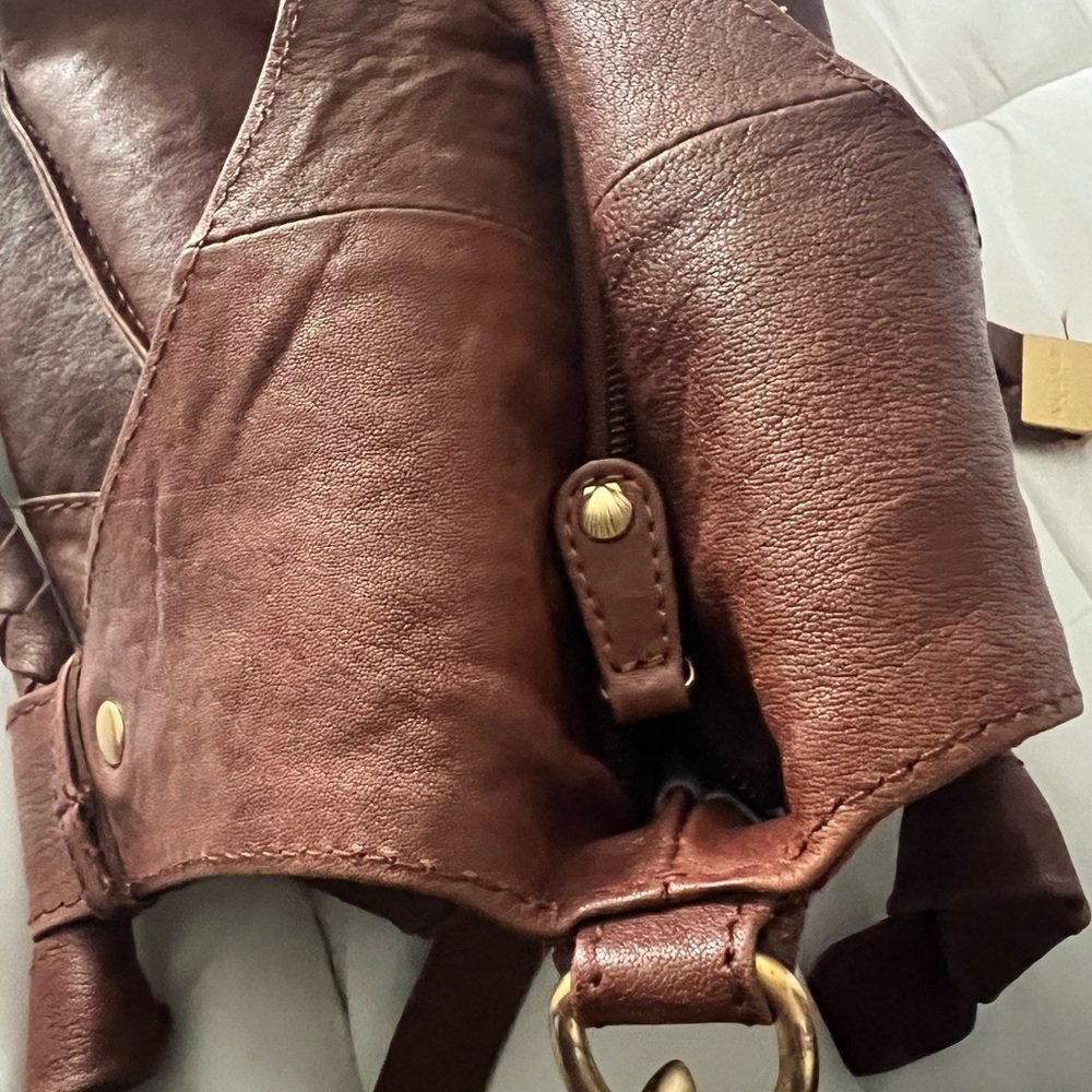 Modalu London Brown Leather Shoulder Bag with Braided Detail - Picture 15 of 15